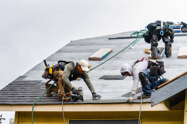 Professional Gutter Installation technician working in Pellville, KY